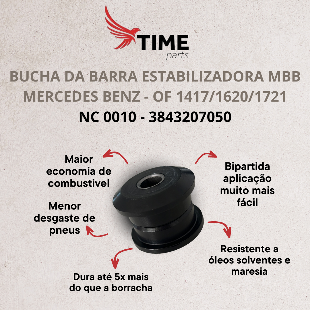 BUCHA PONTA ESTABILIZADOR DIANT E TRAS MBB OF 1721 / 1722 3843207050